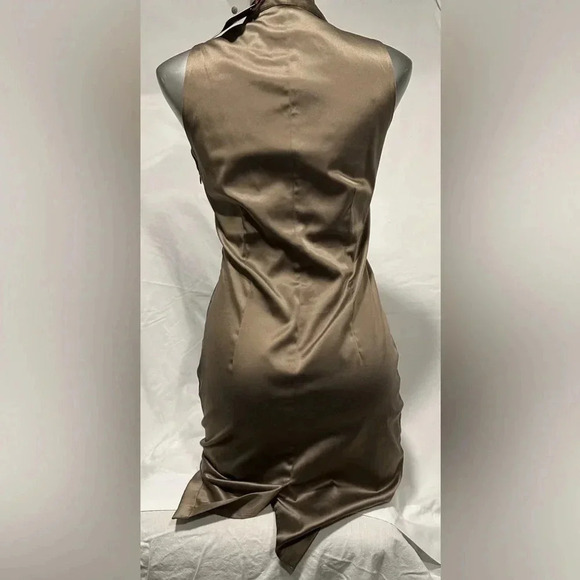FREE 🆕 Women’s Brown bodicon satin dress - Picture 4 of 15